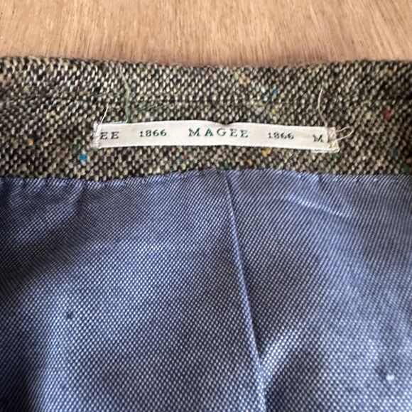 Magee 1866 Tweed Blazer Jacket Elbow Patches Wool Ireland Mens L - Picture 3 of 6